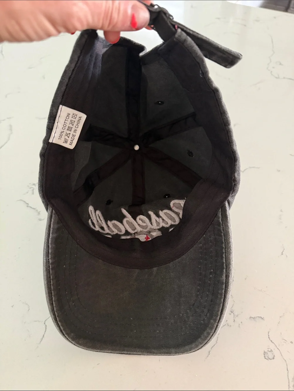 Baseball Mom Embroidered Cap - Gray